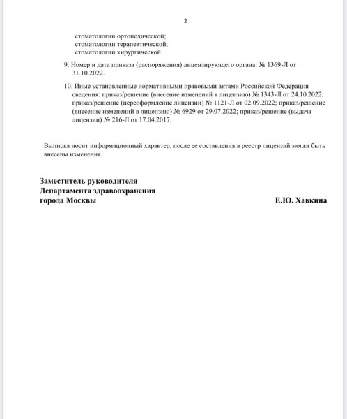 Выписка из реестра лицензий 2